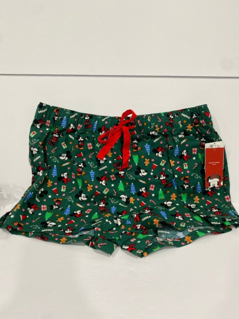 Old Navy Disney Mickey & Minnie Mouse 100% Cotton Flannel Pajama Shorts Sz Med